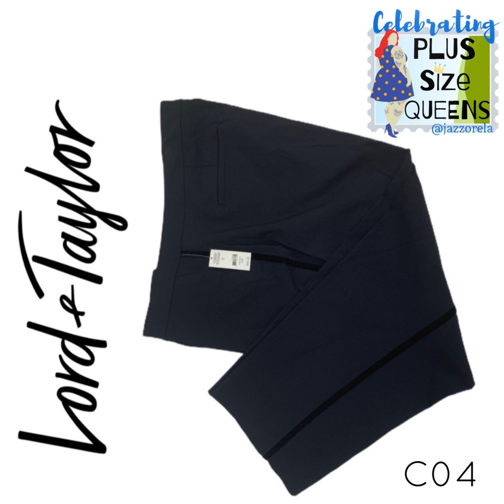 NWT Lord & Taylor Black Slacks 24W (C04)